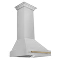 30 Inch Range Hood with DuraSnow Shell and Champagne Bronze Handle Q446015