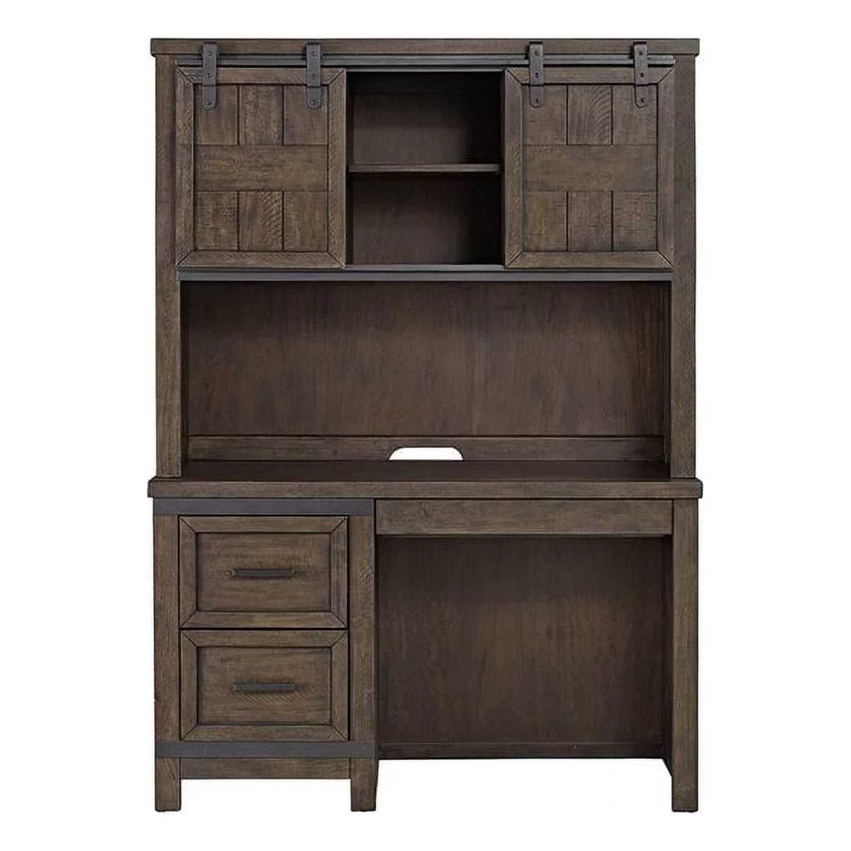 Dark Gray Double Barn Door Hutch M988