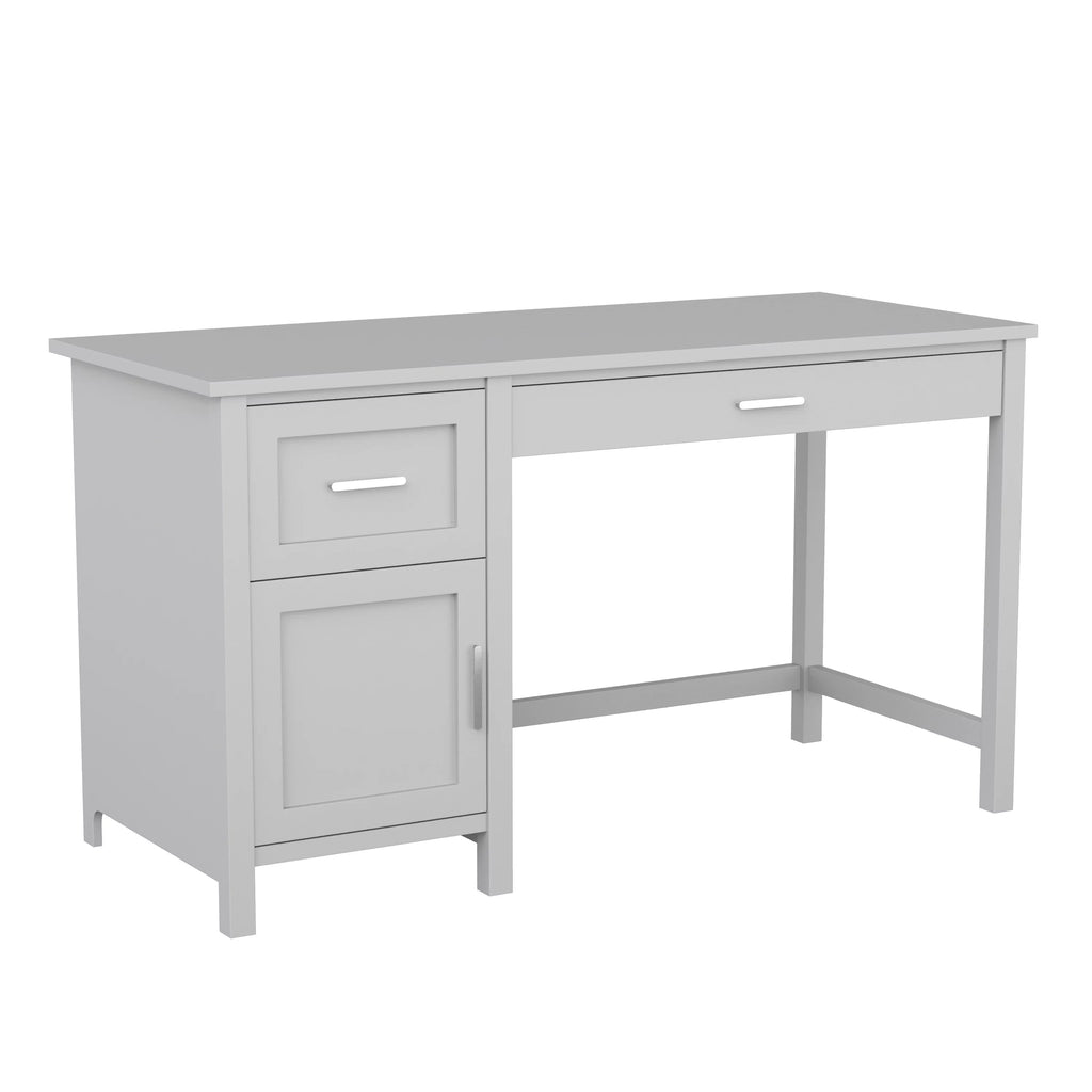 Gray Shaker Style Home Office Desk with Storage E5755