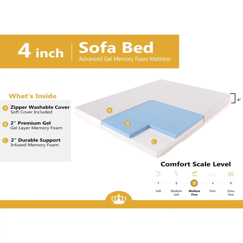 4-inch Cool Gel Memory Foam Mattress Queen Size G399005