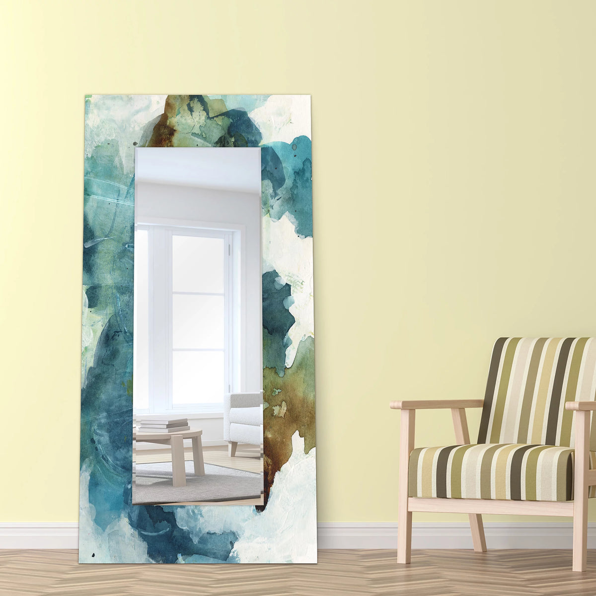 Blue Sky Rectangular Beveled Mirror Tempered Art Glass 72" x 36" T714