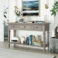 Small Entryway Console Table with 3 Drawers Pine Wood Frame Z198