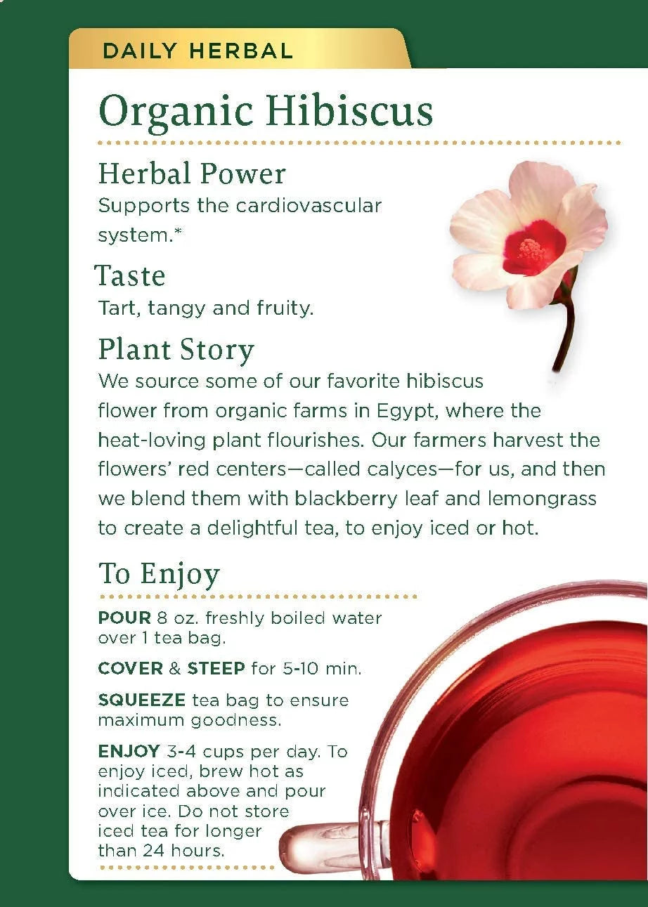 Organic Hibiscus Herbal Tea 16 CT Pack of 6 F378
