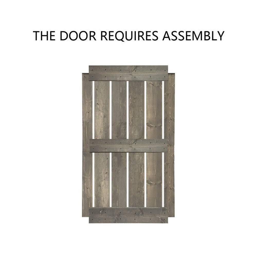 Charcoal Black Solid Wood Interior Sliding Barn Door 38 x 84 N6465