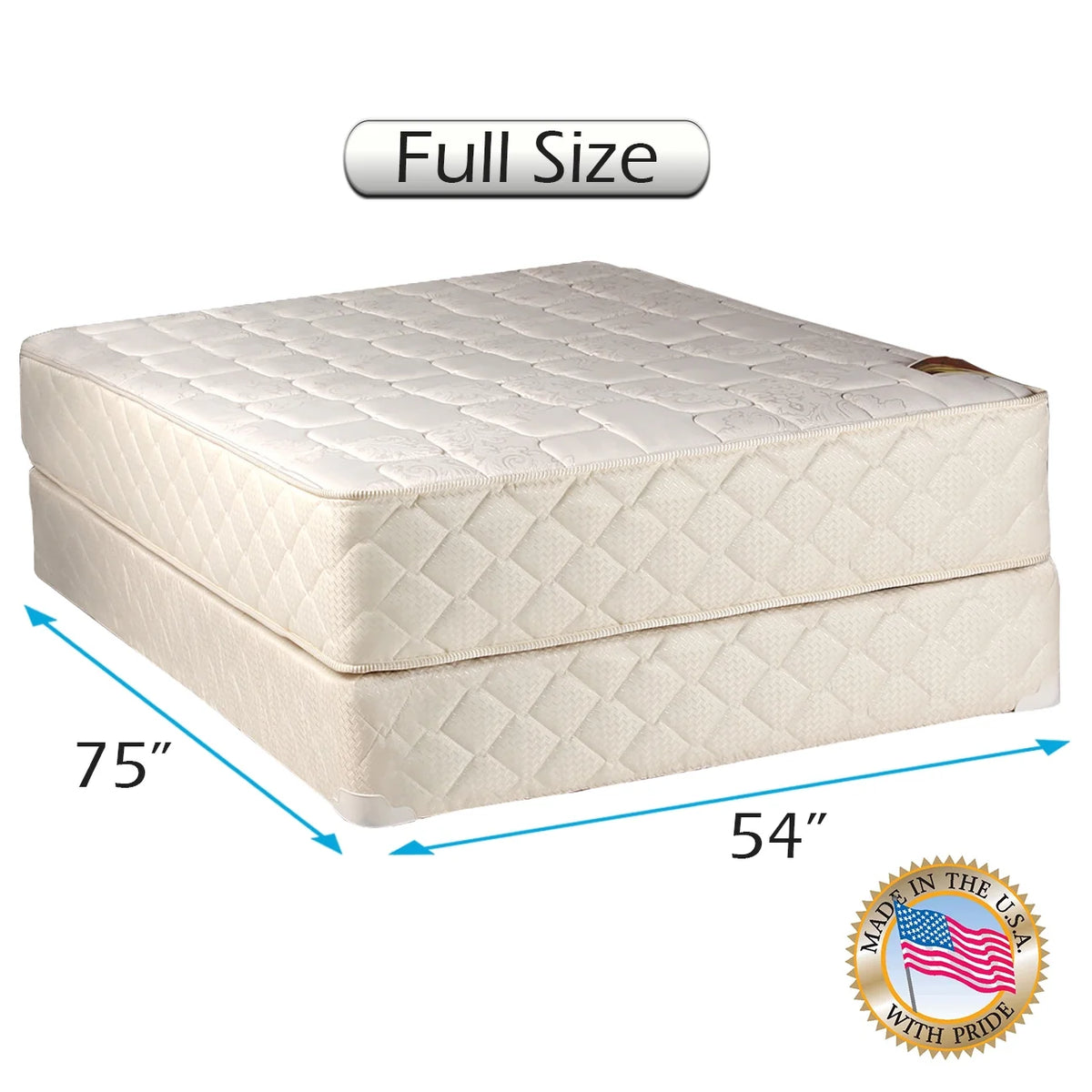 2-Sided Gentle Firm Mattress Set with Bed Frame Full E65169