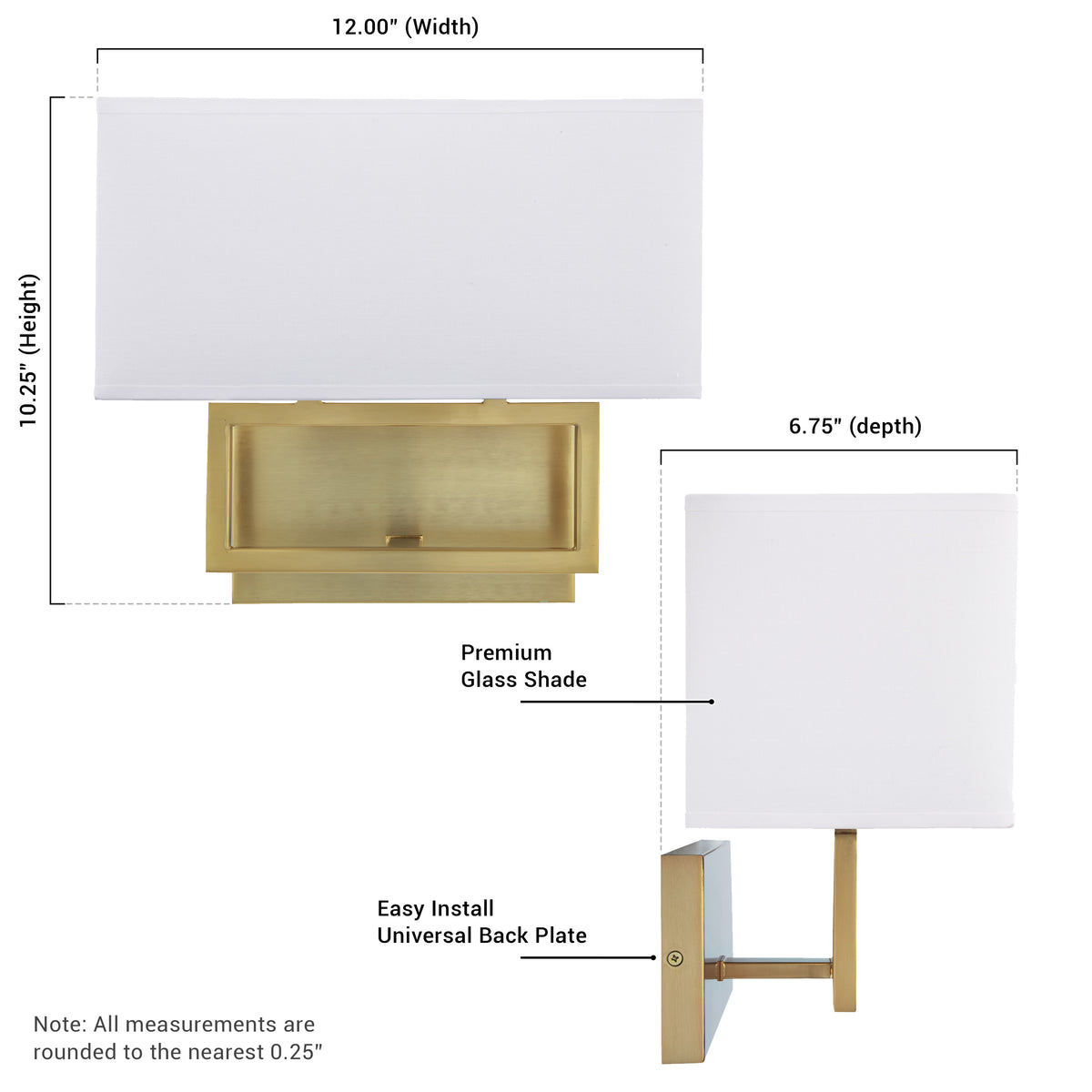 2 Light Wall Sconce Gold Finish F4020