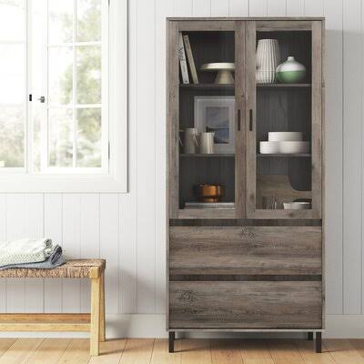 Gray Wash China Cabinet W996614