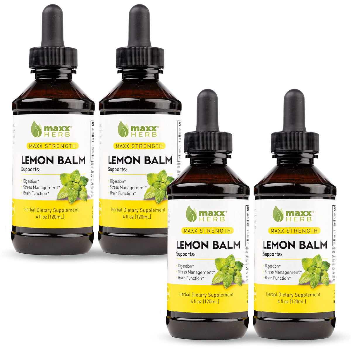 Lemon Balm Extract Liquid Tincture 4 Bottles 4 Oz Y828