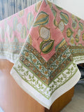 Salmon Pink Cotton Tablecloth K69614