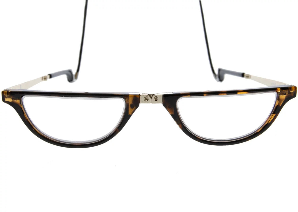 Foldable Round Tortoise Shell Reading Glasses Y561