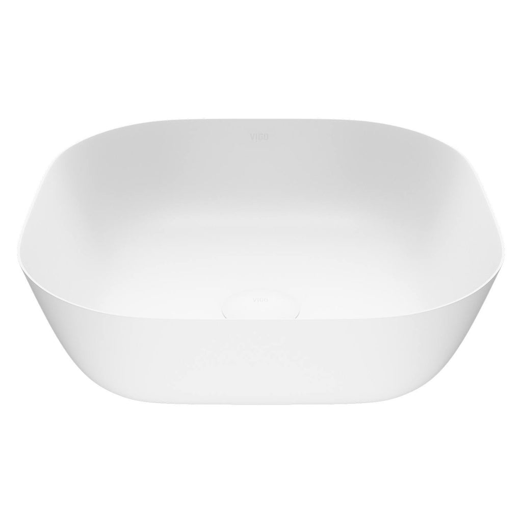 Matte Stone Vessel Bathroom Sink (White) Z785506