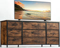 Black 9 Drawer Wide Dresser TV Stand S947647