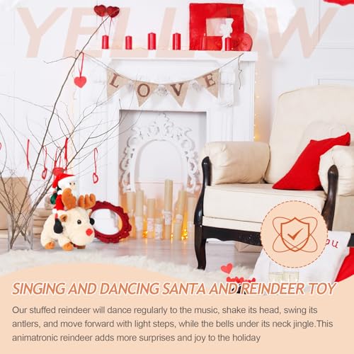 Singing Dancing Walking Reindeer Plush and Santa Claus Plush Toy R3957