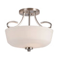 Semi-Flush Mount Nickel Light Fixture Q788