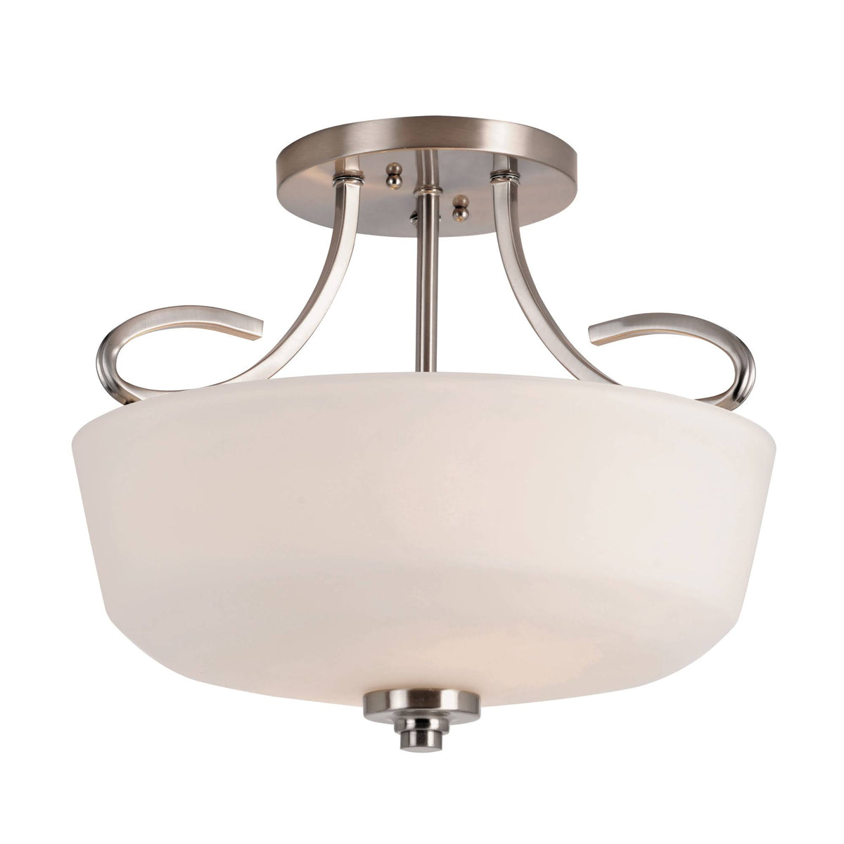 Semi-Flush Mount Nickel Light Fixture Q788