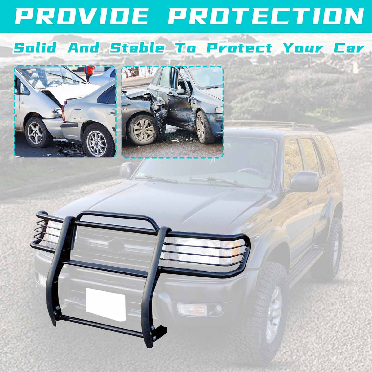Black Steel Front Bumper Grille Guard for Toyota 4Runner R399