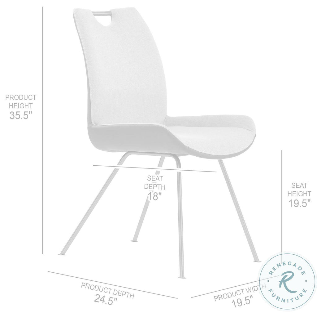 Grey Powder Coated Pewter Fabric Dining Chair Set of 2 T9071
