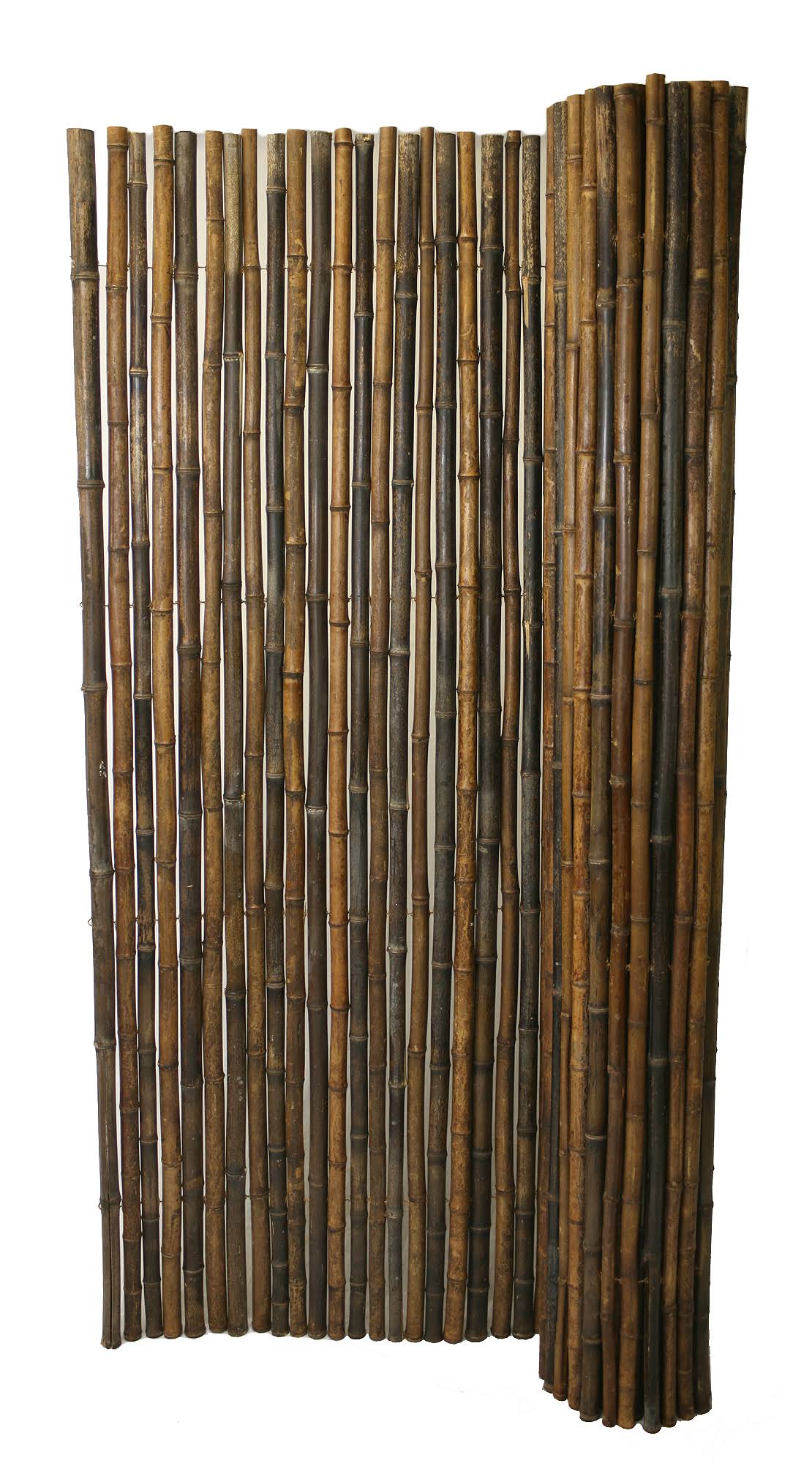 Black Rolled Bamboo Fence 6ft H x 8ft L O763