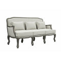 Cream Linen Fabric Sofa with 3 Pillows C286