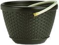 Mocha Wicker 100-Foot Capacity Hose Pot Q2463