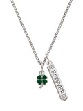 Silvertone Four Leaf Clover Charm Necklace, 23" W134