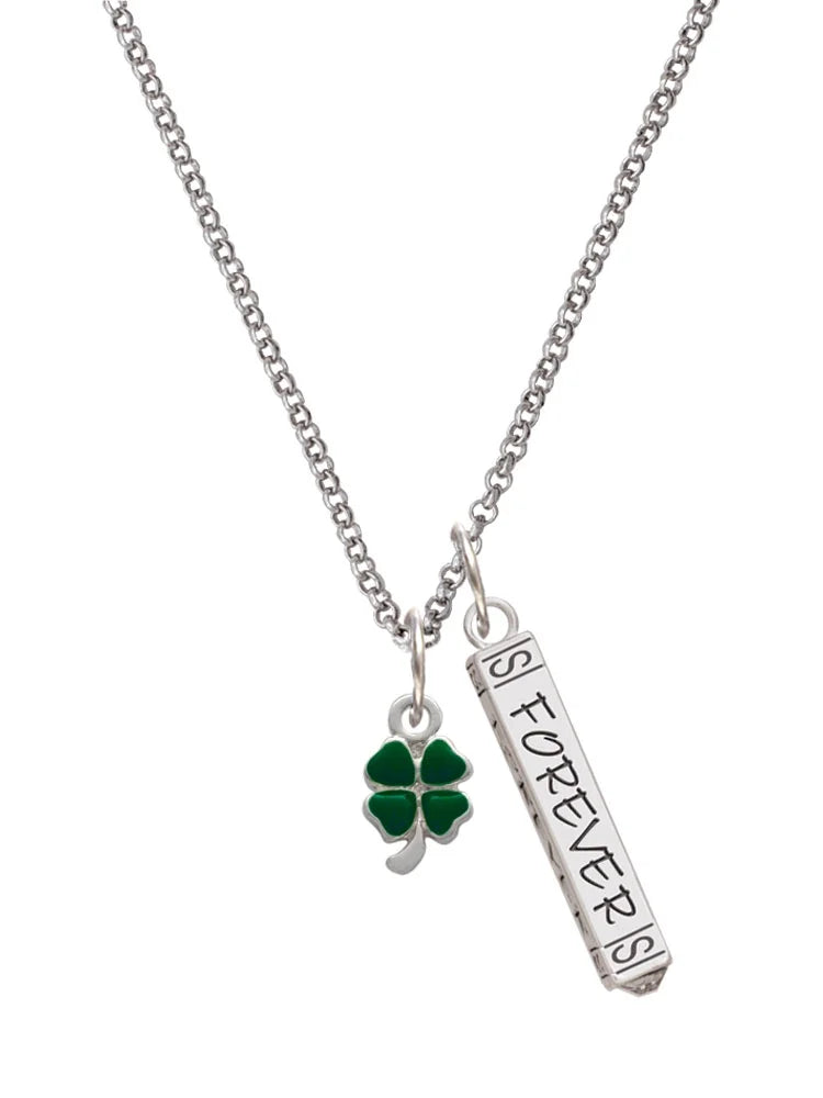 Silvertone Four Leaf Clover Charm Necklace, 23" W134