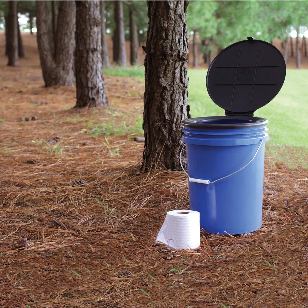 Black Bucket Toilet Seat with Lid P696846