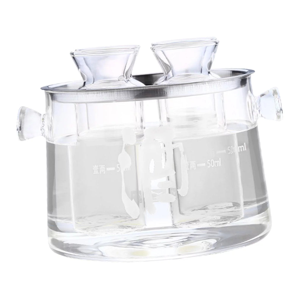 Glass Sake Decanter Bottle 16cmx14.5cmx11.6cm P9276