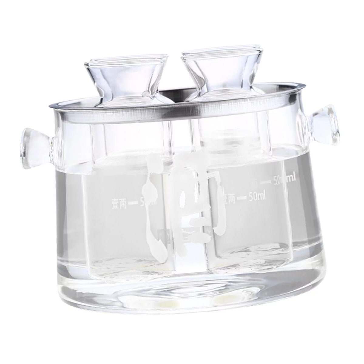 Glass Sake Decanter Bottle 16cmx14.5cmx11.6cm P9276