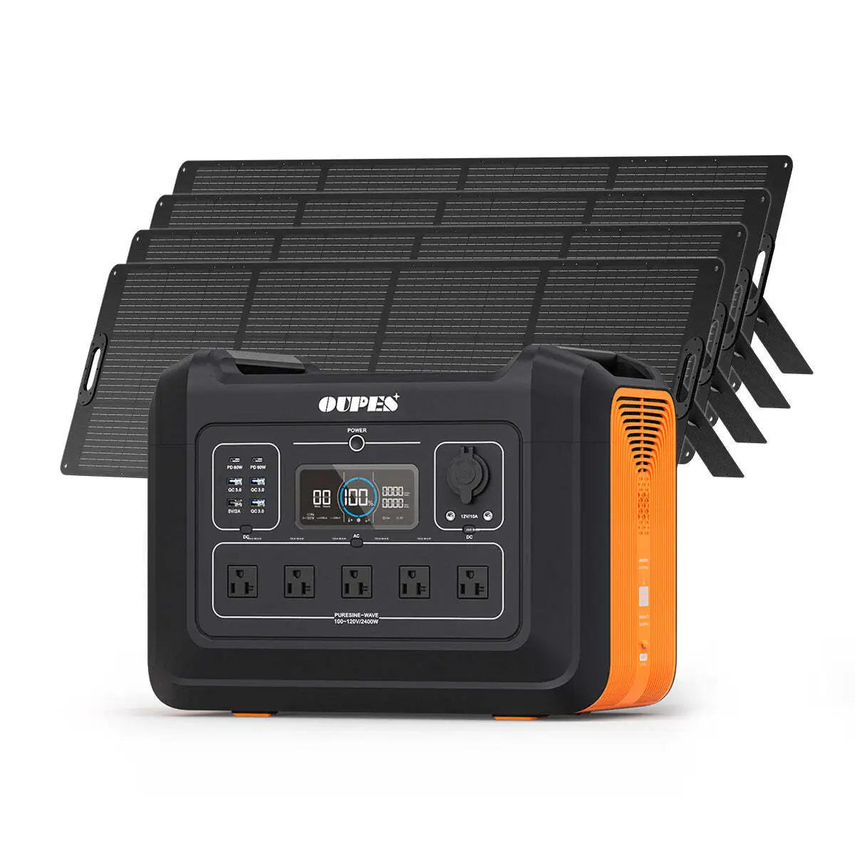 2400W 2232Wh Portable Power Station with 4 240W Solar Panels Z87601
