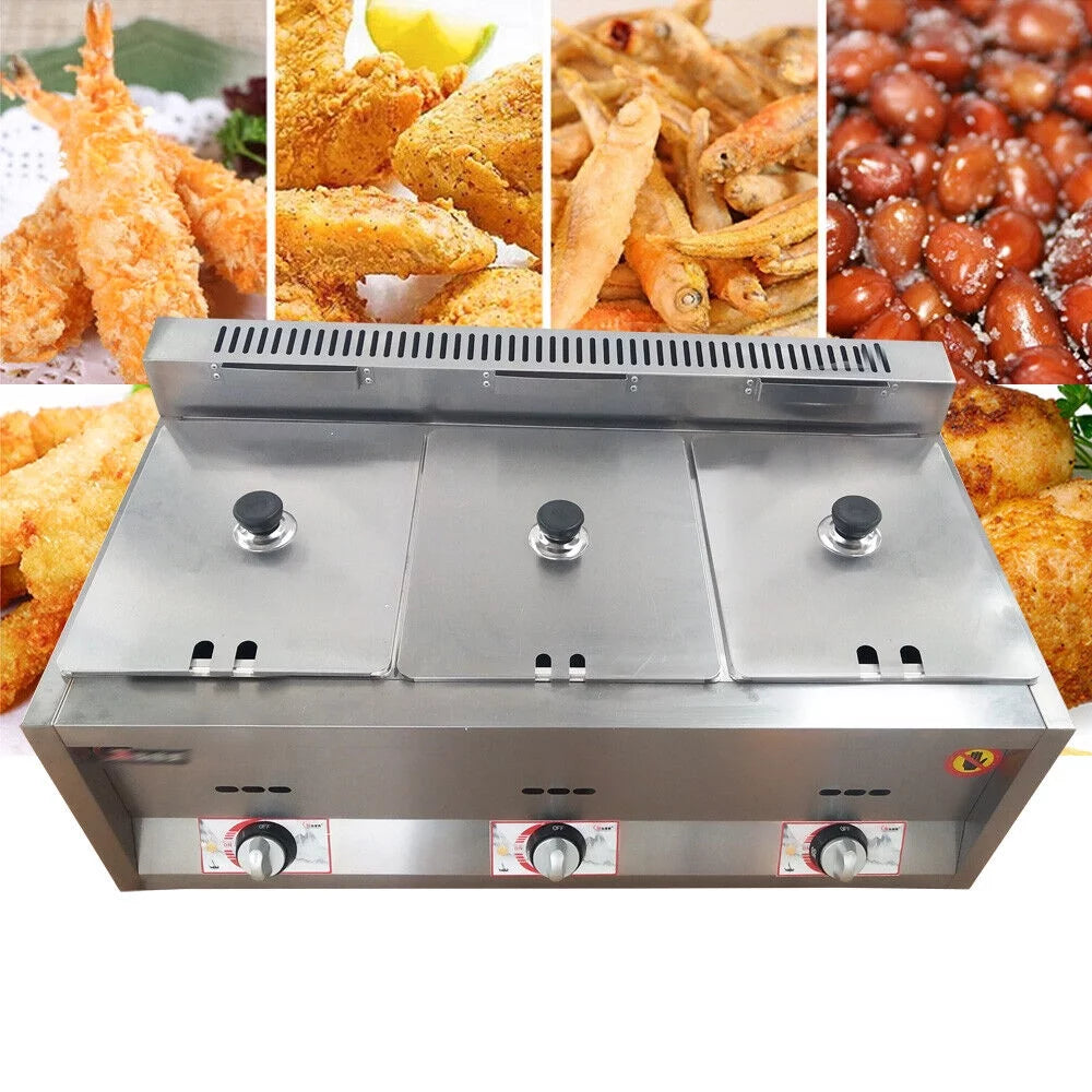 18L Propane NG Gas Fryer 3 Pan E951400