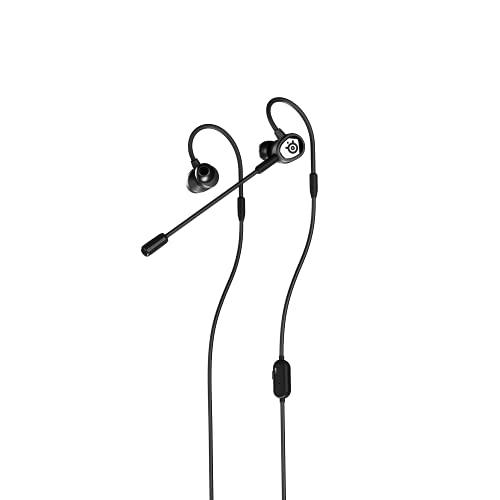 Black in-Ear Mobile Gaming Headset with Detachable Boom Mic W338