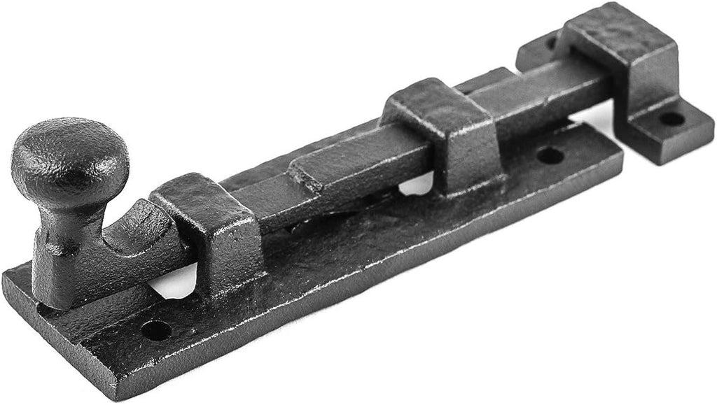 Black Wrought Iron Slide Bolt Door Latch 4 Pack I444730