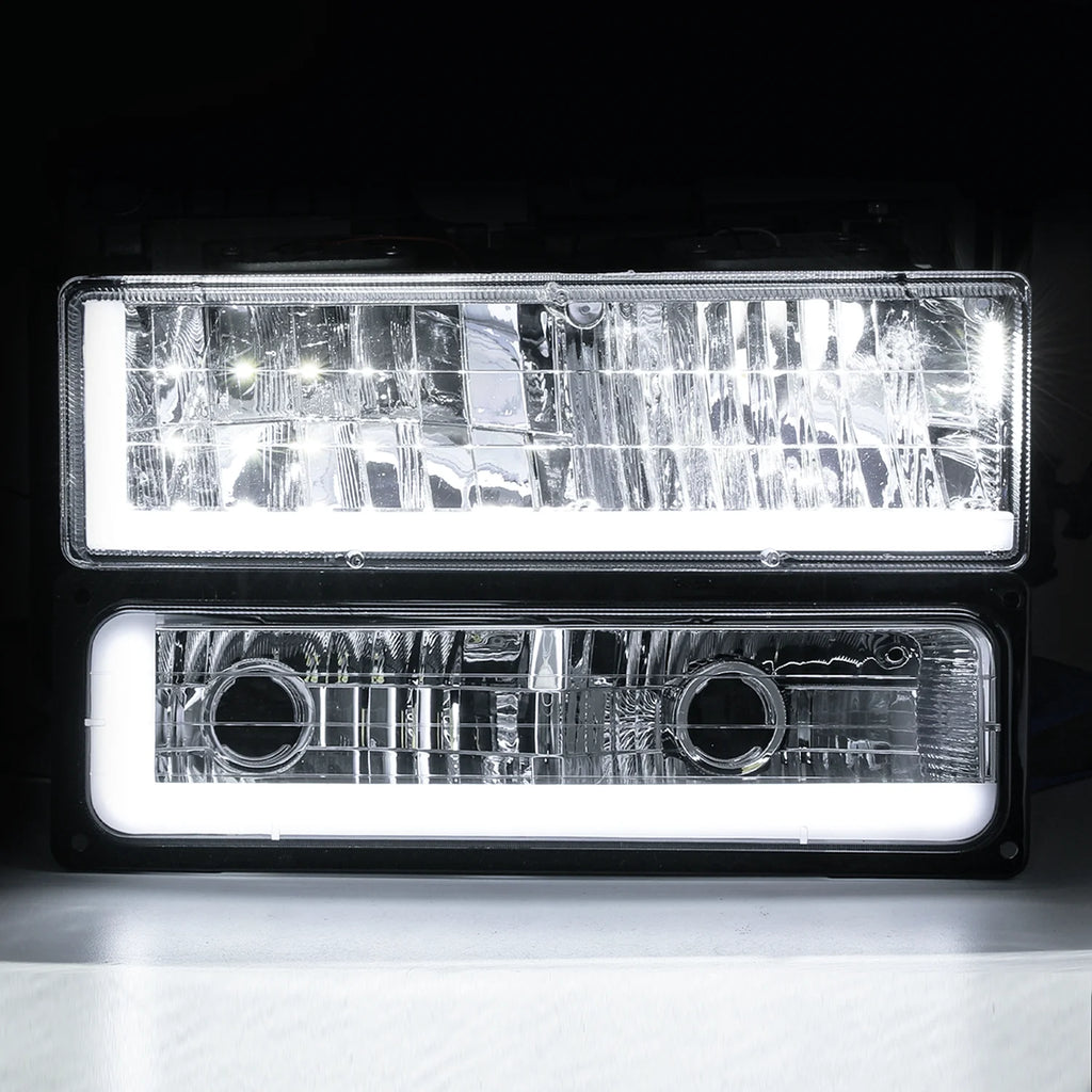 LED Tube Headlight Assembly with 6000K LED Bulbs C7447