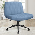 Beige Armless Criss Cross Office Chair with Wheels Q596727