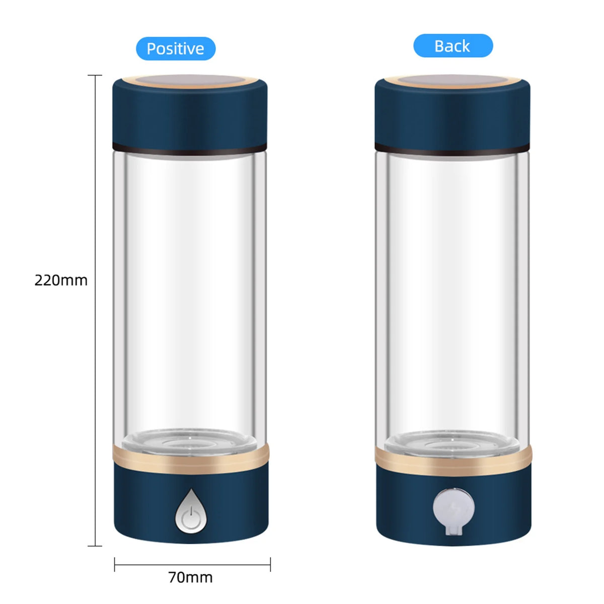 420ml Rechargeable Hydrogen Bottle Glass Cup J2504