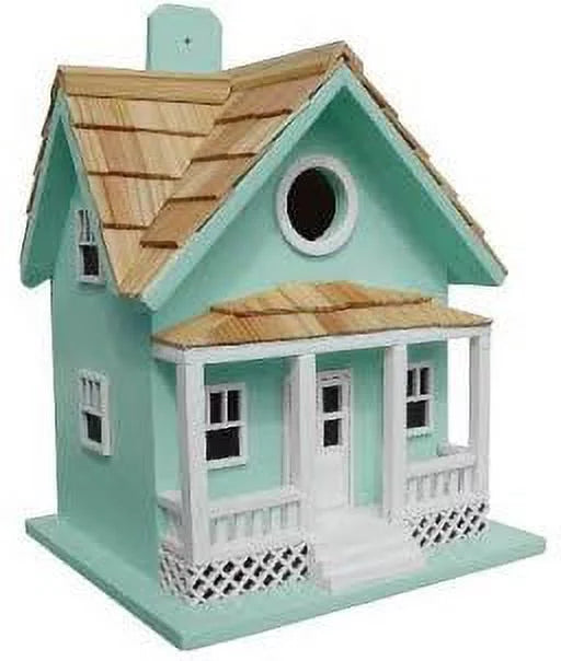 10" Blue and Brown Outdoor Birdhouse W970531