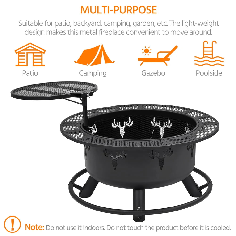 32” Round Wood Burning Fire Pit K359