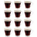 9 Ounce Glass Coffee Mugs, Set of 12 Clear Glass Mugs D955