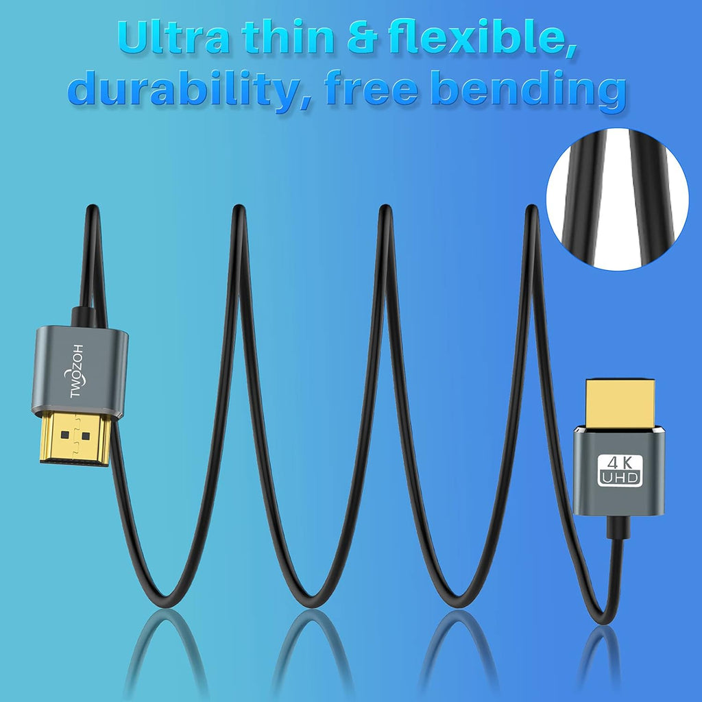 Ultra-Thin HDMI to HDMI Cable 5FT, Flexible HDMI 2.0 Cord Q6842