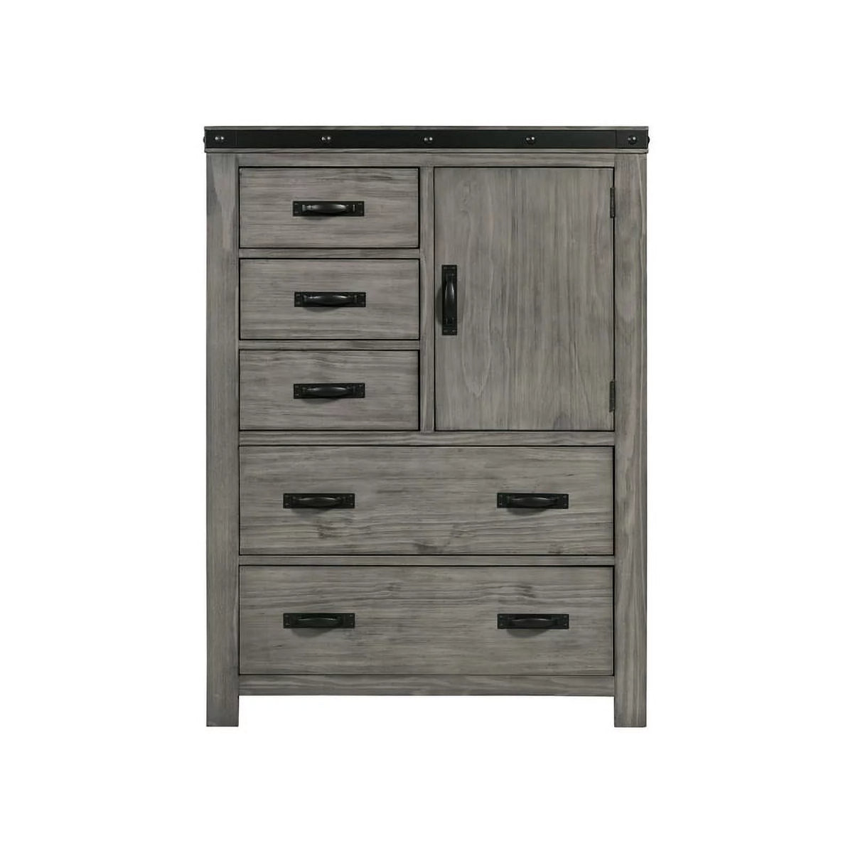 Gray Solid Wood 5-Drawer Chest P30269