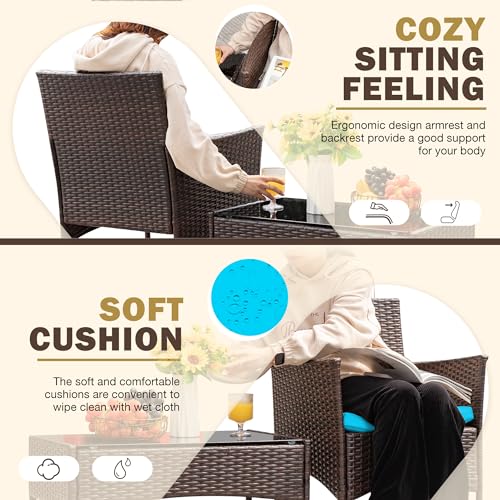 4 Pieces Rattan Wicker Patio Furniture Set M2174