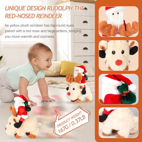 Singing Dancing Walking Reindeer Plush and Santa Claus Plush Toy R3957