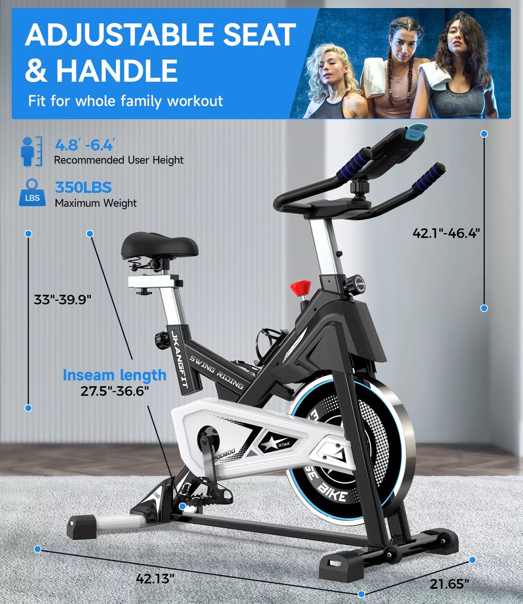 Belt Driven Indoor Cycling Bike with 44lbs Flywheel M22083