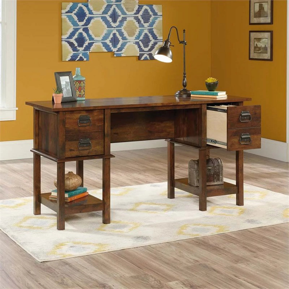19" Writing Desk with File Drawer in Curado Cherry C570