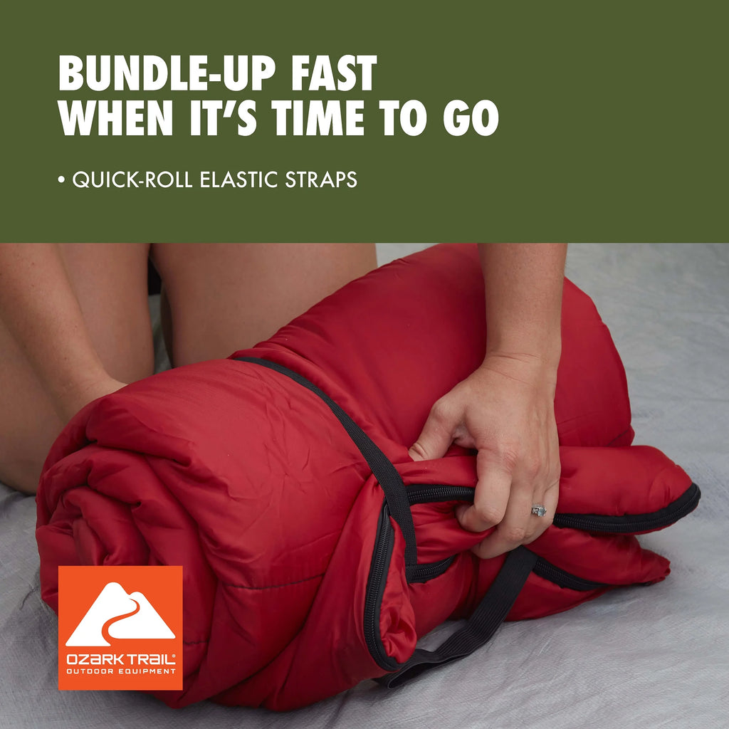50-Degree Warm Weather Rectangular Sleeping Bag, Red, 33x75 L565712