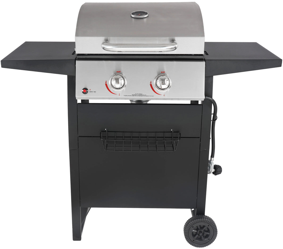 2-Burner Propane Gas Grill, Stainless and Black L877