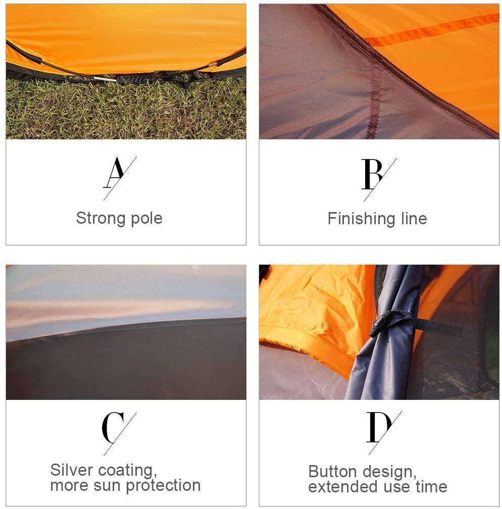 X-large Pop Up Dome Tent 5-6 Person with Carrying Bag Grey O788876