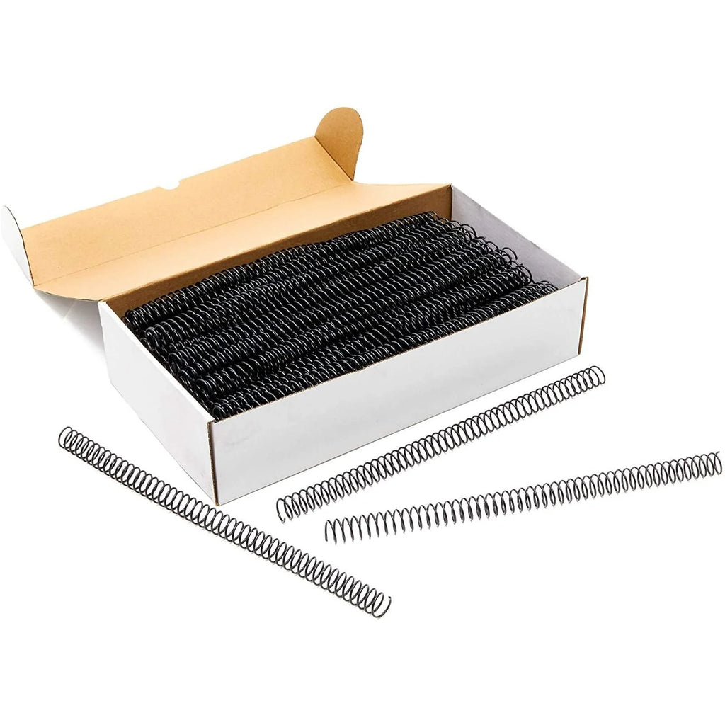 Black Spiral Binding Coils, Plastic Spines for 110 Sheets (12 in, 14mm, 4:1 Pitch, 100 Pack) Z5510