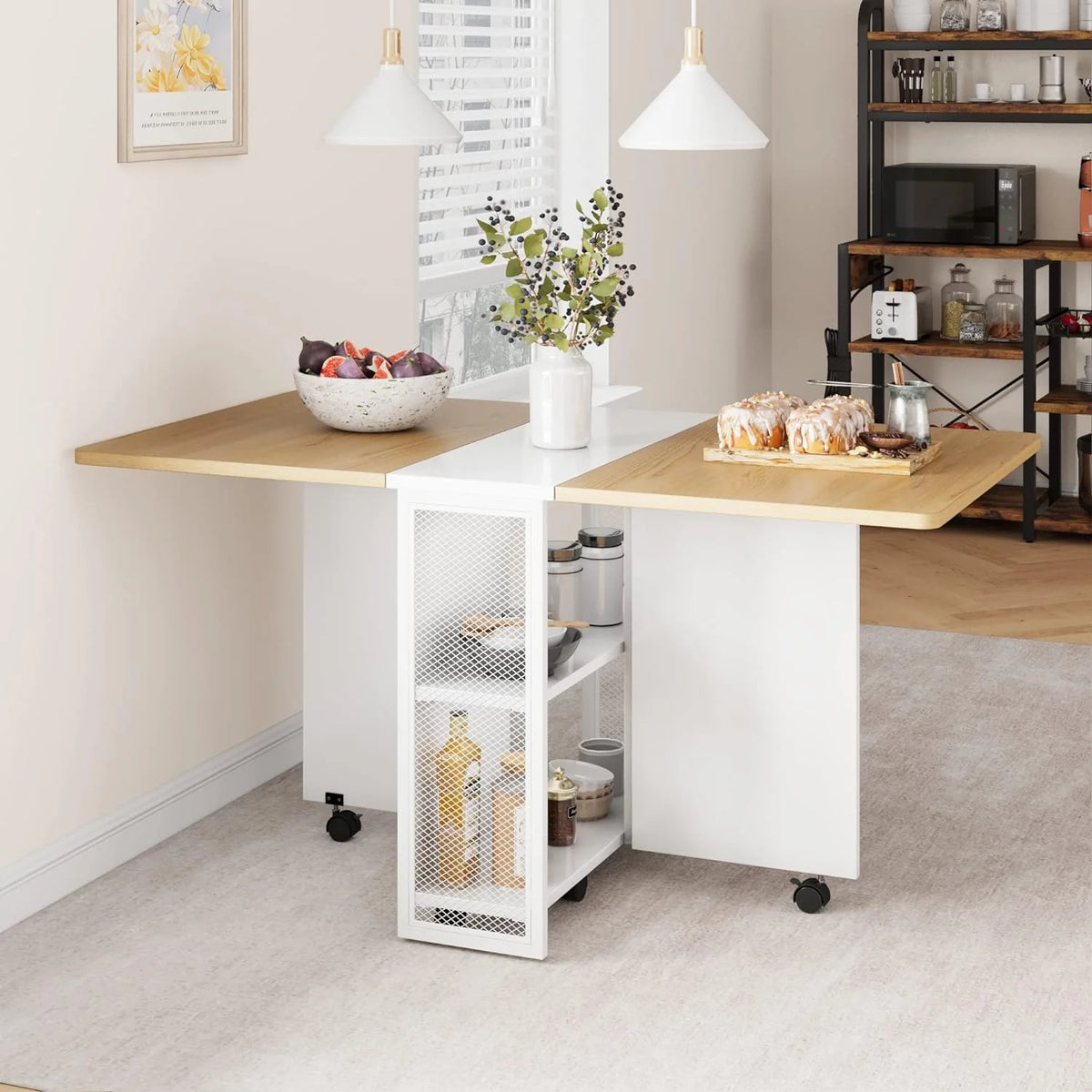 Space Saving Folding Dining Table with 2 Tier T318